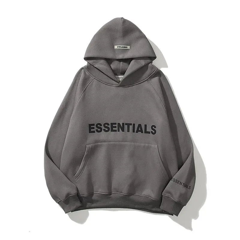 ESSENTIALS-Oversize-Men-Women-Hoodie-Dark-Gray