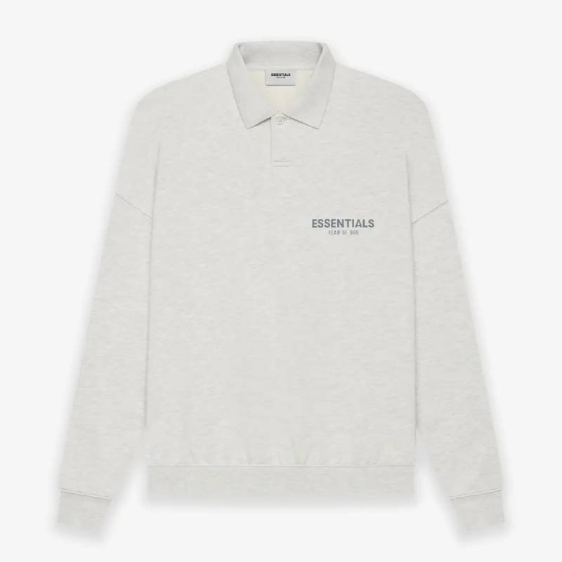 Fear-of-God-ESSENTIALS-Long-Sleeve-Polo-Sweatshirt-Gray-1